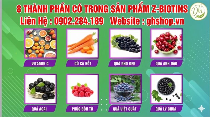 8 Thành phần Của Z-Biotins Sản Phẩm Công Nghệ Sinh Học Cấp Tế Bào